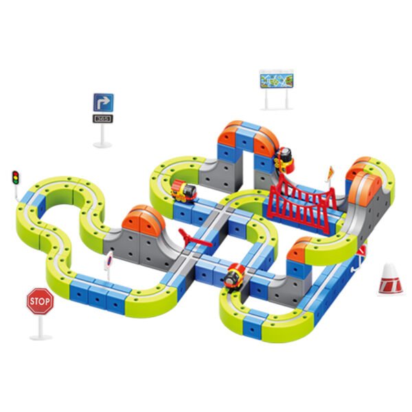 electric train set for kids with magnetic rail 86 pcs