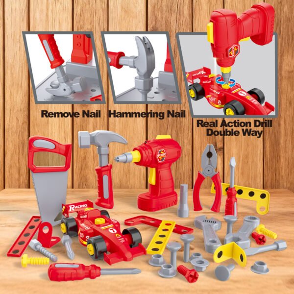 kids tool bench set red & yellow