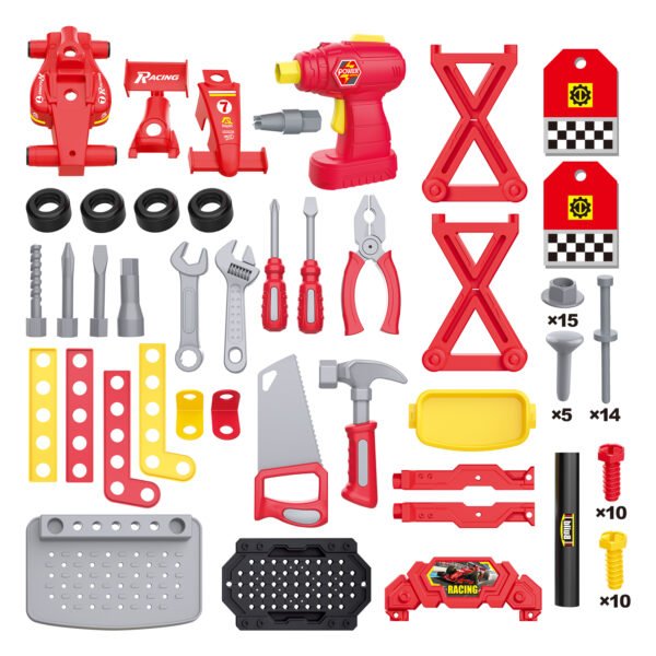kids tool bench set red & yellow