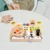 wooden busy board car steering wheel
