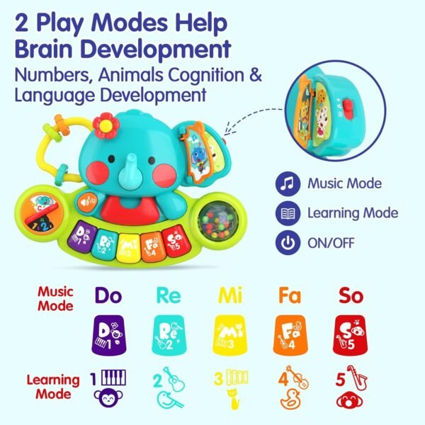 2 in 1 musical elephant keyboard