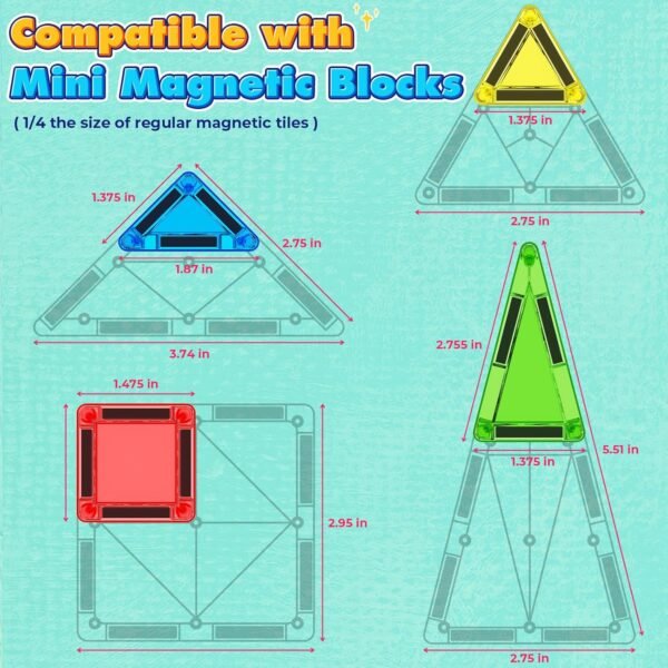 40 pieces mini magnetic tiles