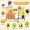 wooden busy board car steering wheel
