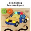 wooden busy board police car model