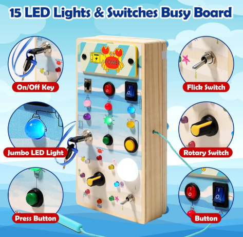 wooden busy board marine maze design