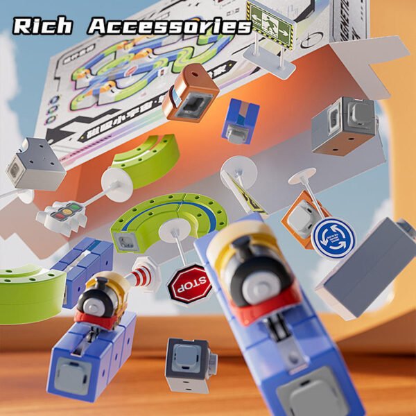 electric train set for kids with magnetic rail 86 pcs