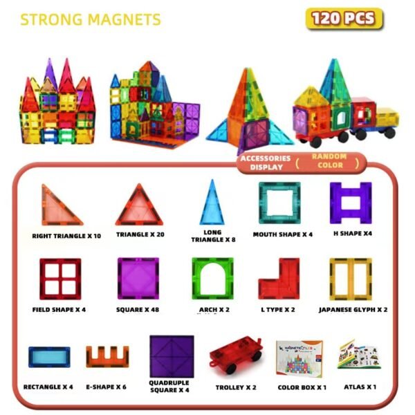 120 pieces deluxe magnetic tiles