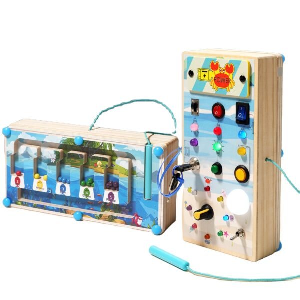 wooden busy board marine maze design