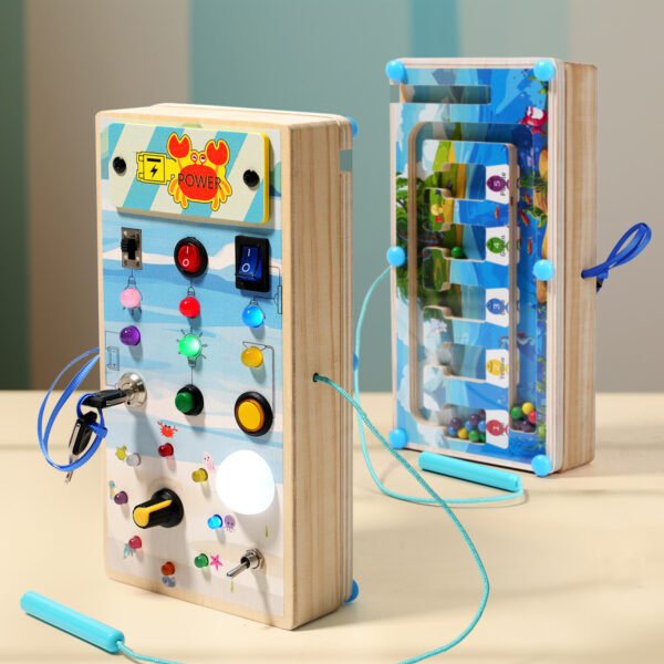 wooden busy board marine maze design